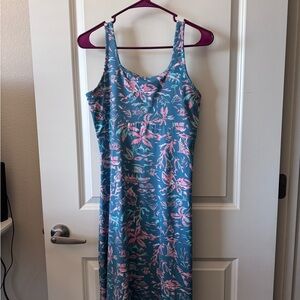 Columbia Floral Blue and Pink Maxi Dress